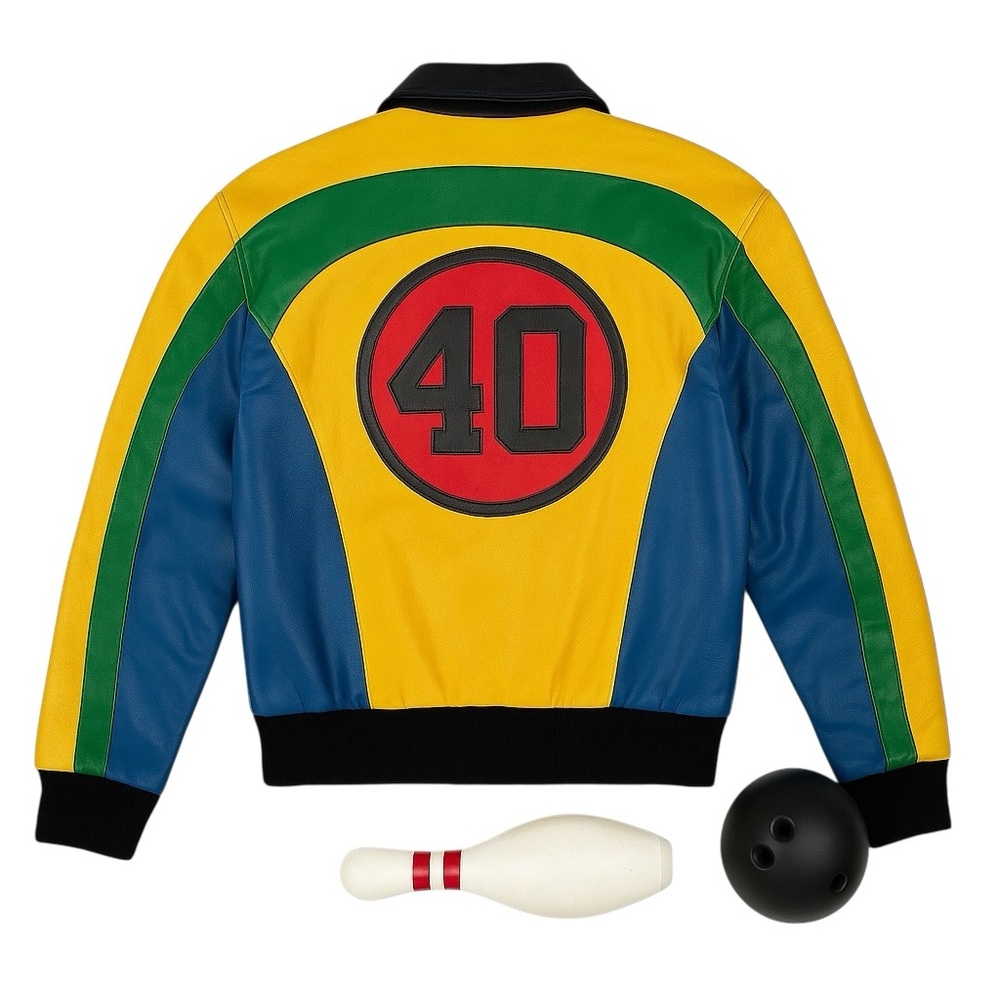 Michael Hoban RARE North Beach Leather Colorblock Moto Jacket Vintage Mens 40